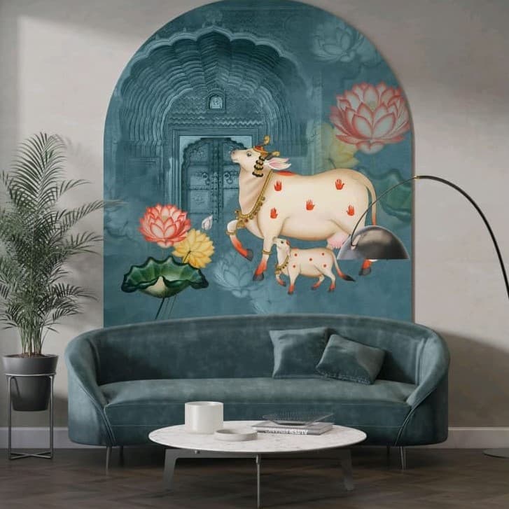 Gau Mata Divine Walk Wallpaper