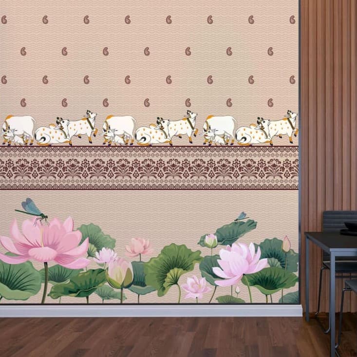 Lotus Fields of Devotion Wallpaper - Non Woven (Premium)