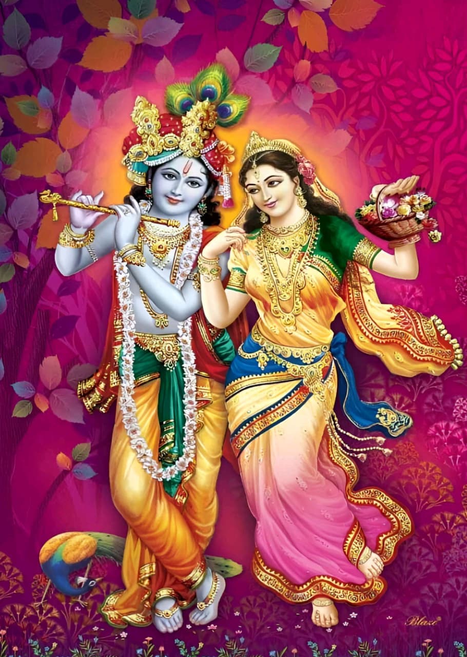 Shri Radha Krishna – Leela of Bliss Wallpaper - Non Woven (Premium)