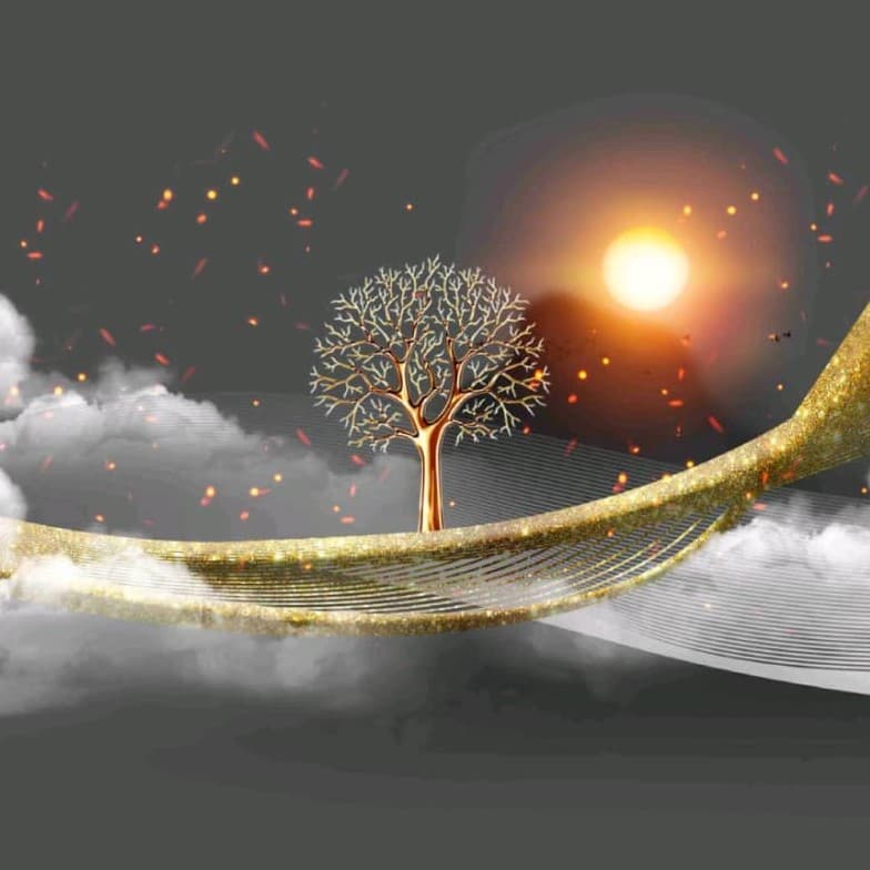 Tree of Light Wallpaper - Non Woven (Premium)