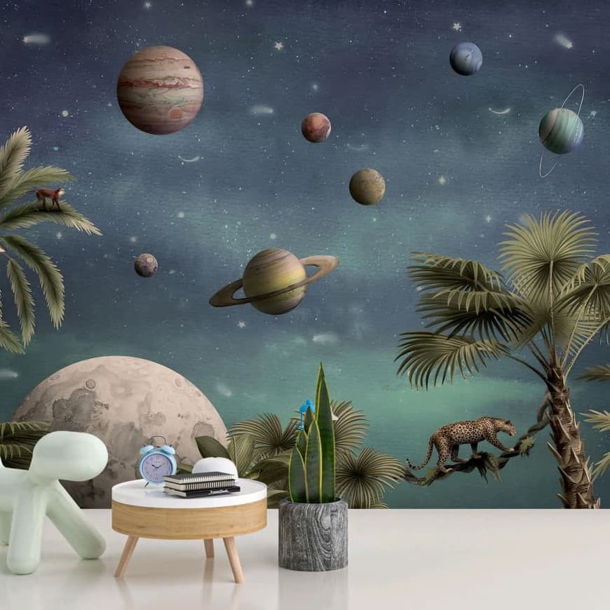 Moonlit Jungle Galaxy Wallpaper - Non Woven (Premium)