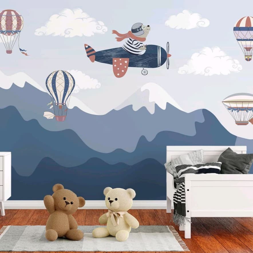 Little Bear’s Sky Adventure Wallpaper - Non Woven (Premium)