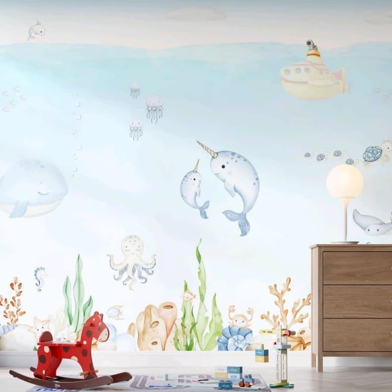 Baby Ocean Wonderland Wallpaper - Non Woven (Premium)