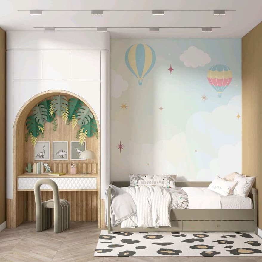 Soft Sky Balloon Dreams Wallpaper - Non Woven (Premium)