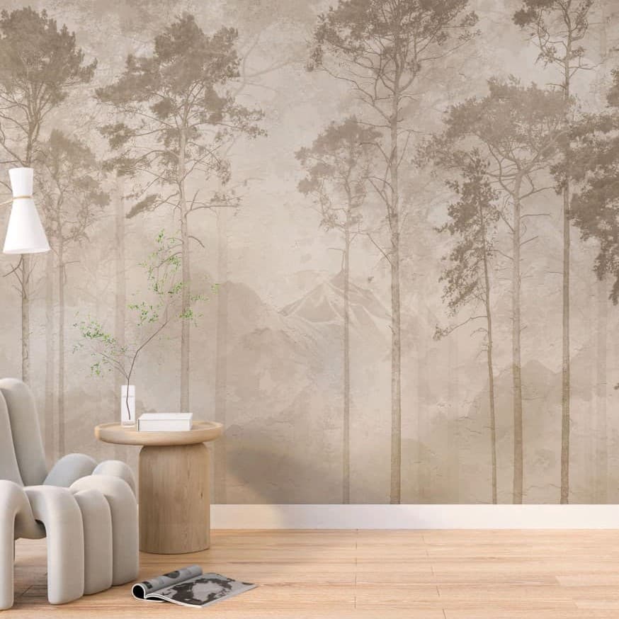 Foggy Nordic Woods Wallpaper