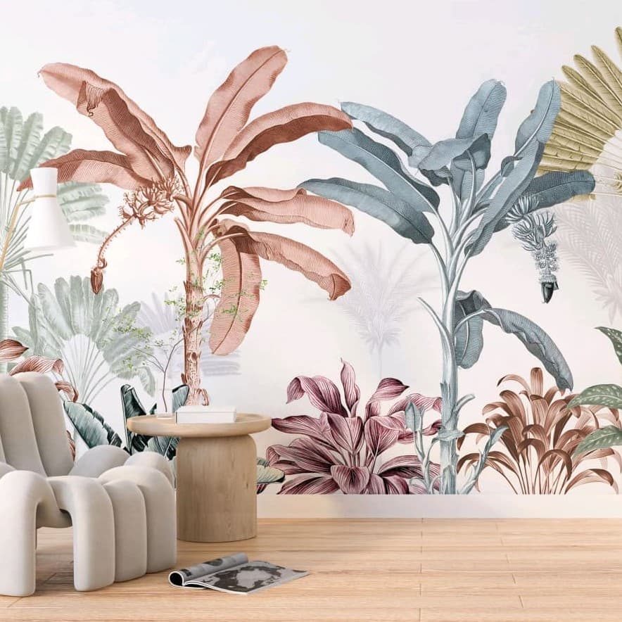 Pastel Leaf Study Wallpaper - Non Woven (Premium)