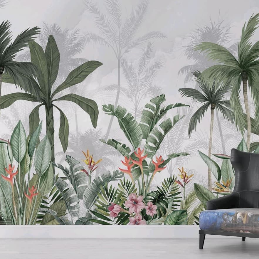 Whispering Palms Oasis Wallpaper - Non Woven (Premium)