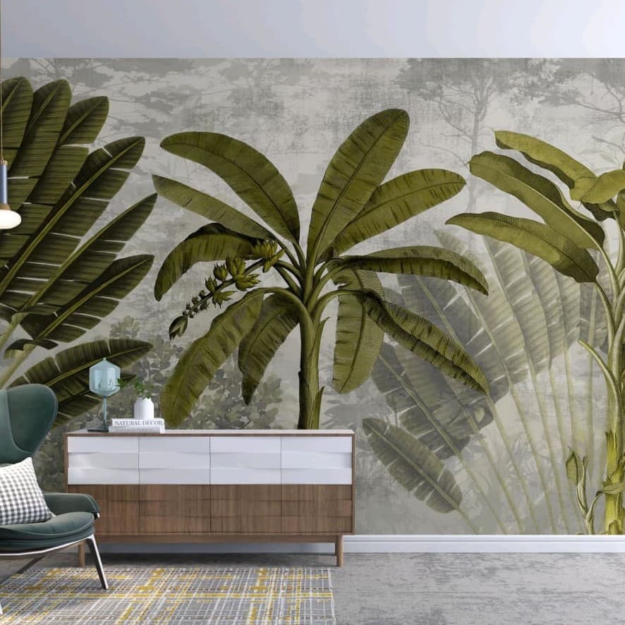 The Harvest Grove & Green & Grey OrchardWallpaper - Non Woven (Premium)