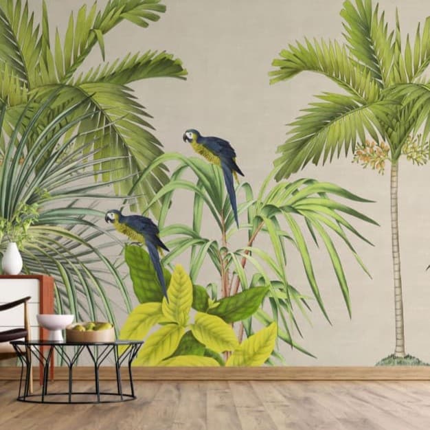 The Macaw Grove & Parrot Paradise Wallpaper - Non Woven (Premium)