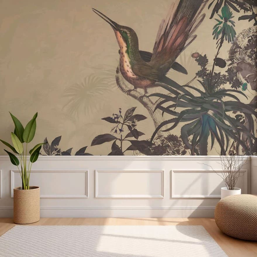 The Antique Bird Wallpaper - Non Woven (Premium)
