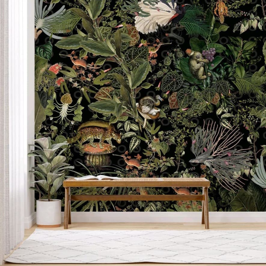 Dark Maximalist Flora Wallpaper - Non Woven (Premium)