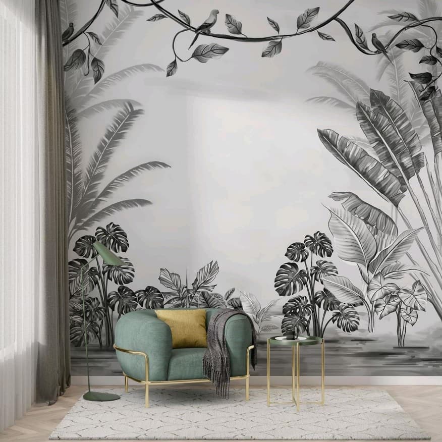 The Charcoal Frame Wallpaper - Non Woven (Premium)
