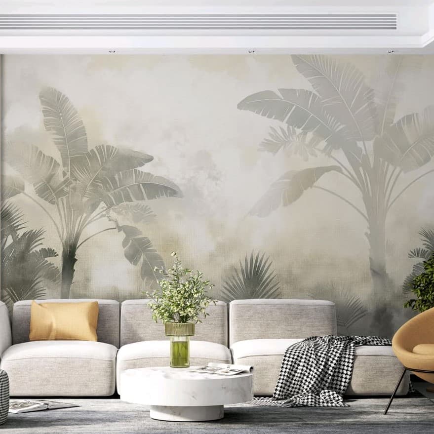 Foggy Banana Grove Wallpaper - Non Woven (Premium)