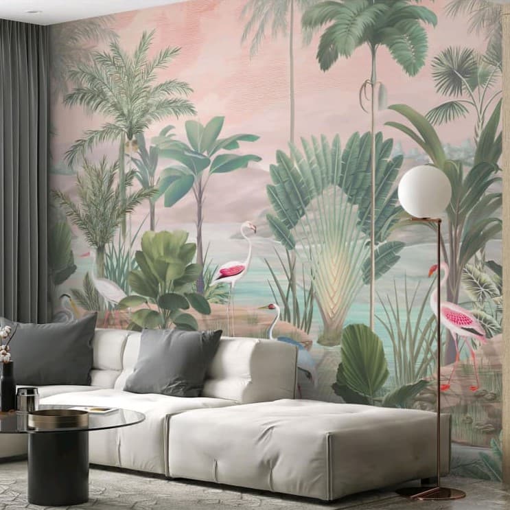 Blush Lagoon Escape Wallpaper - Non Woven (Premium)